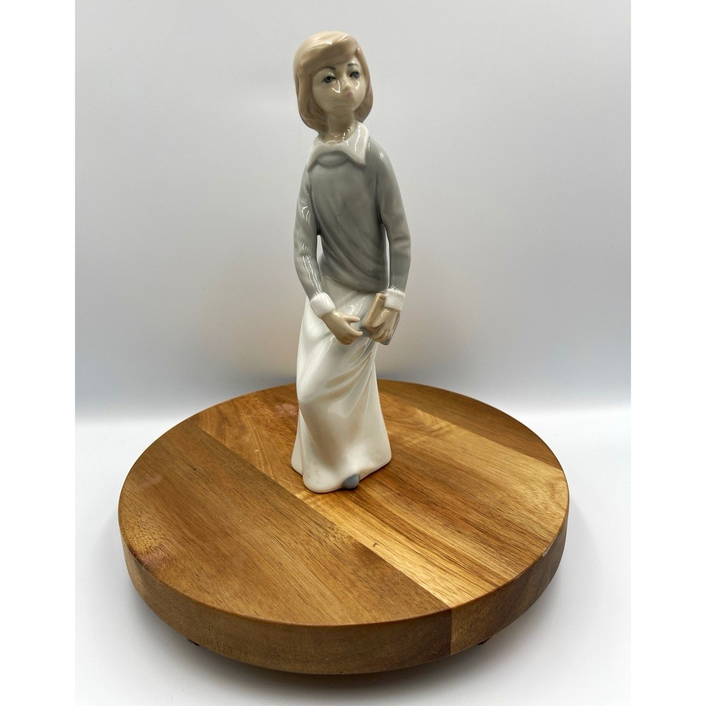 Vintage Casades Spanish Porcelain Figurine Girl Holding Book Statue Figurine 9"